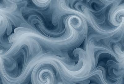 The primary subject of the image is a blue and white swirling pattern, which appears to be a digital art or illustration. The setting is a blue background, and the visual style is a combination of digital art and illustration. The dominant colors are blue and white, creating a calm and soothing atmosphere.