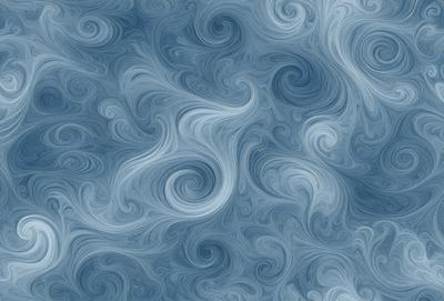 The primary subject of the image is a blue and white swirling pattern, which appears to be a digital art or illustration. The setting is a blue background, and the visual style suggests that the image is a digital art or illustration. The dominant colors are blue and white, creating a calm and soothing atmosphere.