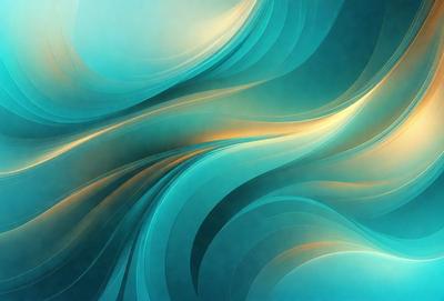 The primary subject of the image is a blue and yellow ocean wave. The setting is a blue ocean, and the visual style is a digital art or illustration. The dominant colors are blue and yellow, creating a vibrant and lively atmosphere.