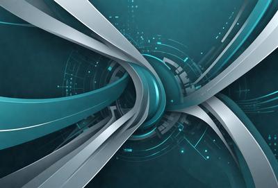 The primary subject of the image is a futuristic, digital art piece featuring a blue and silver color scheme. The setting is a futuristic cityscape, with a backdrop of a blue and silver background. The visual style is a combination of digital art and illustration, creating a unique and captivating atmosphere. The colors and mood convey a sense of innovation, technology, and modernity.