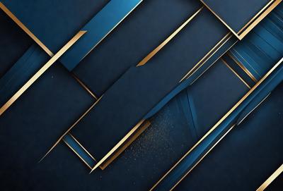 The primary subject of the image is a blue and gold pattern. The setting is a dark blue background, and the visual style appears to be a digital art or illustration. The colors and mood of the image are predominantly dark and moody, with the gold and blue colors creating a sense of depth and contrast.