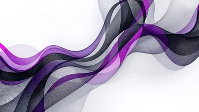 The primary subject of the image is a purple and black swirl pattern. The setting is a white background, which provides a clean and minimalist appearance. The visual style is a combination of digital art and illustration, creating a unique and eye-catching design. The dominant colors are purple and black, which evoke a sense of sophistication and elegance.