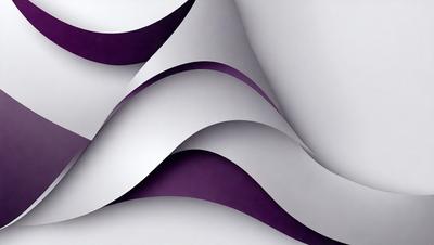 The primary subject of the image is a purple and white patterned wallpaper. The setting is a white wall, and the visual style is a digital art or illustration. The dominant colors are purple and white, creating a modern and stylish atmosphere.