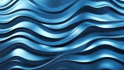 The primary subject of the image is a blue wave pattern, which is the main object, scene, or focus of the image. The setting or background is a blue surface, which could be a wall, a fabric, or a digital background. The visual style of the image is a digital art or illustration, as it is a well-crafted and detailed representation of the blue wave pattern. The dominant colors in the image are blue and silver, creating a calm and soothing atmosphere.
