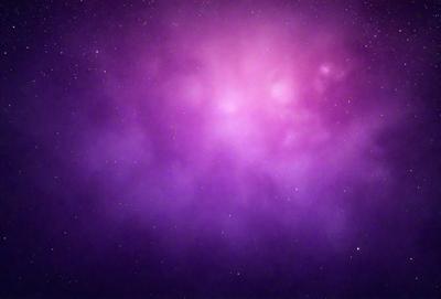 The primary subject of the image is a purple nebula, which is a cloud of gas and dust in space. The setting is a dark, star-filled sky, with the purple nebula as the main focus. The visual style is a combination of a photo and digital art, creating a unique and captivating image. The dominant colors are purple and black, giving the scene a dramatic and mysterious atmosphere.