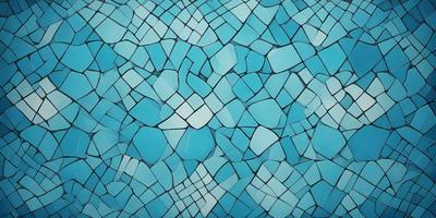 The primary subject of the image is a blue and white patterned surface, which appears to be a tile or a piece of artwork. The setting is a blue background, and the visual style is a combination of digital art and illustration. The dominant colors are blue and white, creating a calm and soothing atmosphere.