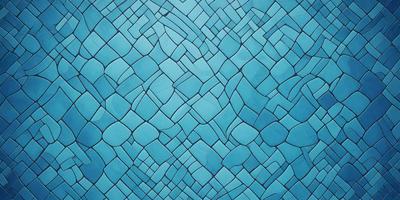 The primary subject of the image is a blue tile with a pattern of shapes and designs. The setting is a blue wall, and the visual style appears to be a combination of digital art and illustration. The dominant colors are blue and white, creating a calm and soothing atmosphere.