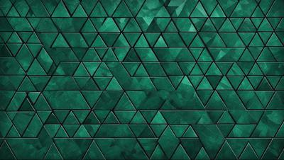 The primary subject of the image is a green and black patterned wallpaper. The setting is a wall with a green and black patterned design. The visual style is a close-up of the patterned wallpaper. The colors and mood of the image are predominantly green and black, creating a modern and sophisticated atmosphere.