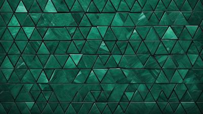 The primary subject of the image is a green and black patterned wall. The setting is a room with a green and black tiled wall, which creates a unique and visually appealing atmosphere. The visual style of the image is a combination of digital art and illustration, showcasing the intricate design of the tiles. The dominant colors in the image are green and black, which contribute to the overall mood of the scene.