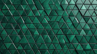 The primary subject of the image is a green and black patterned wall. The setting is a room with a green and black tiled wall, which serves as the background. The visual style is a close-up of the tiled wall, showcasing the intricate pattern. The dominant colors are green and black, creating a bold and striking atmosphere.