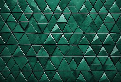 The primary subject of the image is a green and white patterned wall. The setting is a room with a green and white tiled wall, which creates a unique and visually appealing atmosphere. The visual style of the image is a combination of digital art and illustration, showcasing the intricate design of the tiles. The dominant colors in the image are green and white, which contribute to a calm and soothing mood.