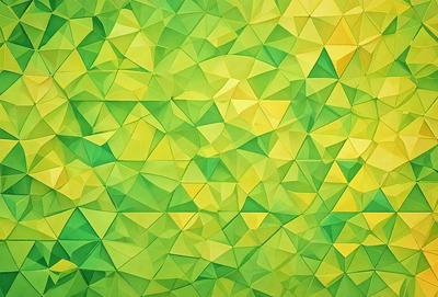 The primary subject of the image is a green and yellow geometric pattern, which is the main focus of the image. The setting is a green and yellow background, creating a vibrant and lively atmosphere. The visual style is a combination of digital art and illustration, with the geometric pattern being the main element of the artwork. The colors and mood of the image are bright, cheerful, and energetic, with the green and yellow hues creating a sense of freshness and vitality.