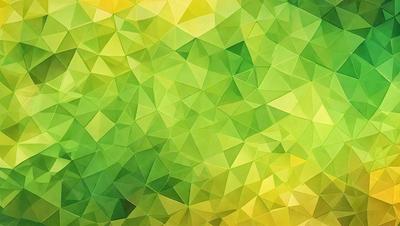 The primary subject of the image is a close-up of a green and yellow geometric pattern. The setting is a green background, which adds to the vibrant colors of the pattern. The visual style is a combination of digital art and illustration, creating a unique and eye-catching design. The dominant colors are green and yellow, giving the image a lively and energetic atmosphere.