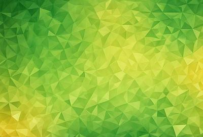 The primary subject of the image is a green background with a pattern of triangles. The setting is a bright and colorful environment, likely a digital art or illustration. The visual style is a combination of a photo and a pattern, creating a unique and vibrant atmosphere. The dominant colors are green and yellow, giving the image a lively and cheerful mood.