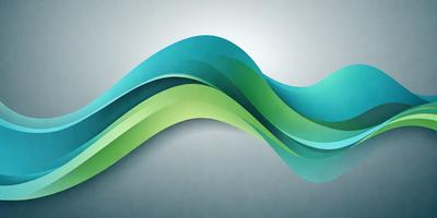 The primary subject of the image is a wave, which is depicted as a green and blue gradient. The wave is set against a gray background, giving it a modern and sleek appearance. The visual style of the image is digital art, as it is a well-crafted and detailed representation of the wave. The dominant colors of the image are green and blue, creating a sense of movement and energy.