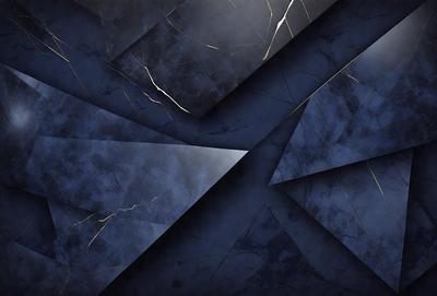 The primary subject of the image is a blue and black marble wall. The setting is a room with a blue and black marble wall, which serves as the background. The visual style is a digital art, illustration, or drawing, as the image is a close-up of the marble wall. The colors and mood of the image are predominantly blue and black, creating a sense of depth and sophistication.