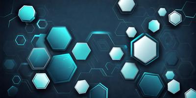 The primary subject of the image is a blue and white geometric pattern. The setting is a blue background, and the visual style is digital art. The dominant colors are blue and white, creating a clean and modern atmosphere.
