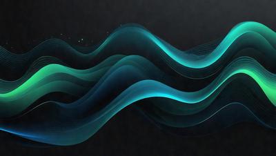 The primary subject of the image is a blue wave, which is the main focus of the scene. The wave is depicted in a digital art style, giving it a modern and visually appealing appearance. The setting is a dark background, which contrasts with the bright blue wave, creating a striking visual effect. The overall atmosphere of the image is dynamic and energetic, as the blue wave appears to be moving and flowing.