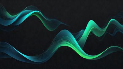 The primary subject of the image is a blue and green wave, which appears to be a digital art or illustration. The wave is depicted in a dark setting, possibly a night scene. The visual style of the image suggests that it is a creative and artistic representation of the ocean waves. The dominant colors of the image are blue and green, which contribute to a calming and serene atmosphere.