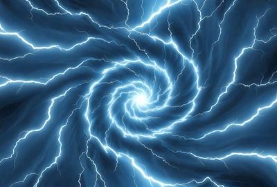 The primary subject of the image is a spiral pattern, which is the main object, scene, or focus of the image. The spiral pattern is set against a blue background, creating a visually striking contrast. The image is a digital art piece, showcasing the artist's creativity and skill in designing and rendering the spiral pattern. The overall atmosphere of the image is dynamic and energetic, with the blue lighting and spiral pattern evoking a sense of motion and flow.