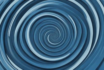 The primary subject of the image is a spiral pattern, which is the main object, scene, or focus of the image. The spiral pattern is set against a blue background, creating a visually striking contrast. The spiral pattern is a digital art piece, showcasing the artist's skill in creating intricate designs. The overall atmosphere of the image is calm and serene, with the blue color evoking a sense of tranquility.