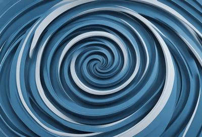 The primary subject of the image is a spiral pattern, which is the main object, scene, or focus of the image. The spiral pattern is set against a blue background, creating a visually striking contrast. The spiral pattern is a digital art piece, showcasing the artist's skill in creating intricate designs. The overall atmosphere of the image is dynamic and engaging, with the spiral pattern serving as a captivating visual element.