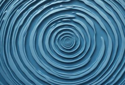 The primary subject of the image is a blue spiral, which appears to be a swirl or a vortex. The setting is a blue surface, possibly a pool of water or a blue background. The visual style of the image is a close-up of the spiral, showcasing its intricate details. The colors and mood of the image are predominantly blue, creating a calm and serene atmosphere.