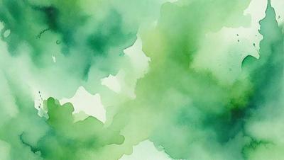 The primary subject of the image is a green, watercolor-style painting of a leafy plant. The setting is a leafy green background, which adds to the overall atmosphere of the painting. The visual style is a combination of watercolor and digital art, creating a unique and vibrant appearance. The colors and mood of the painting are predominantly green, with a touch of blue, giving it a fresh and lively feel.