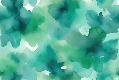 The primary subject of the image is a green and white patterned background. The setting is a watercolor painting, which gives the scene a vibrant and artistic appearance. The visual style is a mix of digital art and illustration, creating a unique and eye-catching design. The dominant colors are green and white, giving the image a fresh and lively atmosphere.