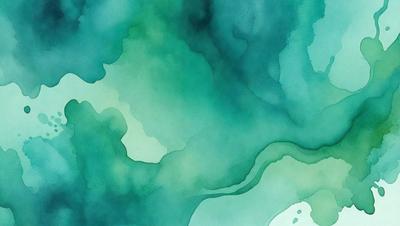 The primary subject of the image is a painting of a green water surface, possibly a lake or a river. The setting is a water-based environment, and the visual style appears to be a digital art or illustration. The dominant colors in the painting are green and blue, creating a serene and calming atmosphere.