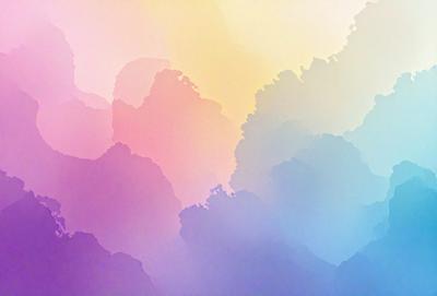 The primary subject of the image is a colorful, abstract cloud formation. The setting is a colorful, swirling background that adds to the overall visual style. The image is a digital art piece, showcasing the artist's creativity and skill in designing and painting the cloud formation. The dominant colors in the image are purple, blue, and pink, creating a vibrant and lively atmosphere.