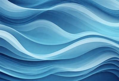 The primary subject of the image is a blue ocean wave. The setting is the ocean, with the wave being the main focus of the image. The visual style is a digital art or illustration, as the wave is depicted in a detailed and artistic manner. The dominant colors are blue and white, creating a serene and calming atmosphere.
