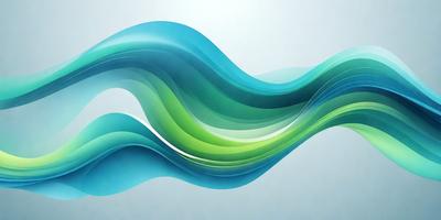 The primary subject of the image is a blue and green wave, which is the main focus of the image. The setting is a blue and green ocean, with a white background. The visual style is digital art, as the wave is depicted in a digital manner. The dominant colors are blue and green, creating a calm and soothing atmosphere.