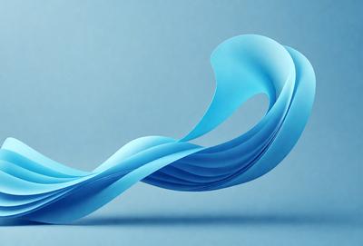 The primary subject of the image is a blue wave or a blue water-like structure. The setting is a blue background, which creates a contrasting and visually appealing scene. The visual style of the image is a combination of digital art and illustration, as it appears to be a digital artwork or an illustration of a blue wave. The dominant colors in the image are blue, which creates a calming and serene atmosphere.