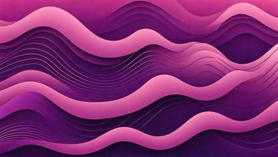 The primary subject of the image is a purple wave pattern. The setting is a purple background, which creates a visually striking contrast with the wave pattern. The visual style is a combination of digital art and illustration, giving the image a modern and artistic appearance. The dominant colors are purple and pink, creating a calming and soothing atmosphere.