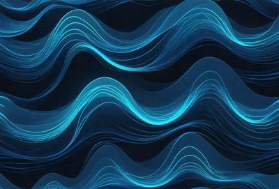 The primary subject of the image is a blue and white ocean wave. The setting is a blue and white ocean, with the wave being the main focus of the image. The visual style is a digital art or illustration, as the wave is depicted in a detailed and artistic manner. The dominant colors are blue and white, creating a calm and serene atmosphere.