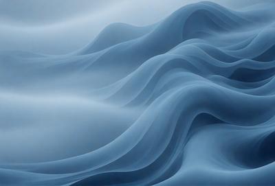 The primary subject of the image is a large body of water, which appears to be a blue ocean. The setting is a vast expanse of water, with no visible land or other objects. The visual style of the image is a digital art or illustration, as it is a computer-generated or digitally created representation of the ocean. The dominant colors in the image are blue and white, creating a serene and calming atmosphere.