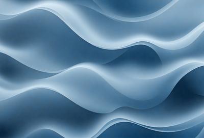 The primary subject of the image is a blue and white wave pattern. The setting is a blue background, which creates a visually appealing contrast with the wave pattern. The visual style is a digital art or illustration, as the wave pattern is created using a computer or digital medium. The dominant colors are blue and white, giving the image a calm and serene atmosphere.