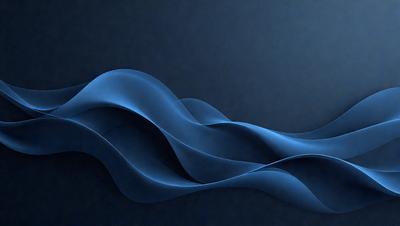 The primary subject of the image is a blue wave, which is the main object, scene, or focus of the image. The setting or background is a dark blue surface, which creates a moody atmosphere. The visual style of the image is digital art, as it is a computer-generated representation of a wave. The dominant colors in the image are blue and black, which contribute to the overall mood of the scene.
