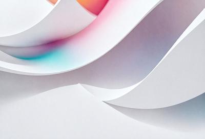 The primary subject of the image is a white paper with a colorful pattern on it. The paper appears to be a piece of art or a decoration. The setting is a white background, which provides a clean and minimalistic appearance. The visual style is a combination of digital art and illustration, as the paper has a unique and artistic design. The colors and mood of the image are vibrant and lively, with the white paper contrasting against the colorful pattern.