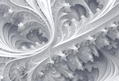 The primary subject of the image is a white, intricate, and ornate design, possibly a sculpture or a piece of art. The setting is a white background, which highlights the design's details and complexity. The visual style appears to be a combination of digital art and illustration, as the design is both detailed and artistic. The colors and mood of the image are predominantly white, giving it a clean and elegant appearance.