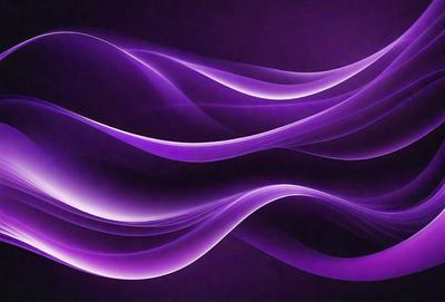 The primary subject of the image is a purple and white flowing wave. The setting is a purple background, which creates a visually striking contrast with the flowing wave. The visual style is a digital art or illustration, as the wave appears to be a digital creation. The dominant colors are purple and white, giving the image a calming and serene atmosphere.