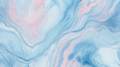 The primary subject of the image is a blue and white watercolor painting of a wave. The setting is a water surface, and the visual style is a watercolor painting. The dominant colors are blue and white, creating a calm and serene atmosphere.