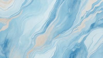 The primary subject of the image is a blue and white painting of a wave. The setting is a blue and white background, which complements the painting. The visual style is a digital art or illustration, as it is a detailed and intricate representation of a wave. The dominant colors are blue and white, creating a calming and serene atmosphere.