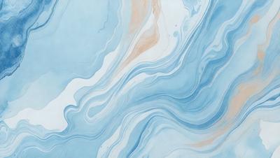 The primary subject of the image is a blue and white ocean wave. The setting is a blue and white ocean, with the wave being the main focus of the image. The visual style is a painting, with the artist using a combination of blue and white colors to create a serene and calming atmosphere.