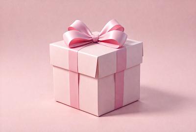 The primary subject of the image is a pink box with a bow on top. The box is placed on a pink background, which adds to the overall color scheme of the image. The visual style of the image is a close-up of the pink box, showcasing its details and texture. The colors and mood of the image are predominantly pink, creating a warm and inviting atmosphere.
