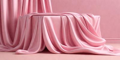 The primary subject of the image is a pink fabric, which is the main object, scene, or focus of the image. The setting or background is a pink surface, which complements the pink fabric. The visual style of the image is a close-up of the pink fabric, showcasing its texture and details. The colors and mood of the image are predominantly pink, creating a warm and inviting atmosphere.