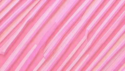 The primary subject of the image is a pink wall with a pattern of pink stripes. The setting is a room with a pink background. The visual style is a close-up of the pink wall, which gives a sense of depth and texture. The colors and mood of the image are predominantly pink, creating a warm and inviting atmosphere.