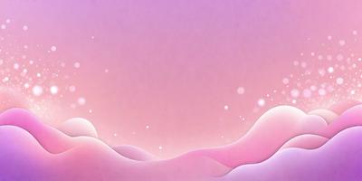 The primary subject of the image is a pink and white landscape, featuring a mountainous terrain with a pink sky. The setting is a beautiful, colorful, and serene environment. The visual style of the image is a combination of digital art and illustration, creating a unique and captivating scene. The colors and mood of the image are predominantly pink and white, giving it a warm and inviting atmosphere.