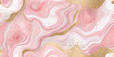 The primary subject of the image is a pink and white marbled paper with gold accents. The setting is a close-up of the paper, showcasing its intricate design. The visual style is a combination of digital art and illustration, creating a unique and artistic appearance. The dominant colors are pink, white, and gold, giving the paper a luxurious and elegant feel.